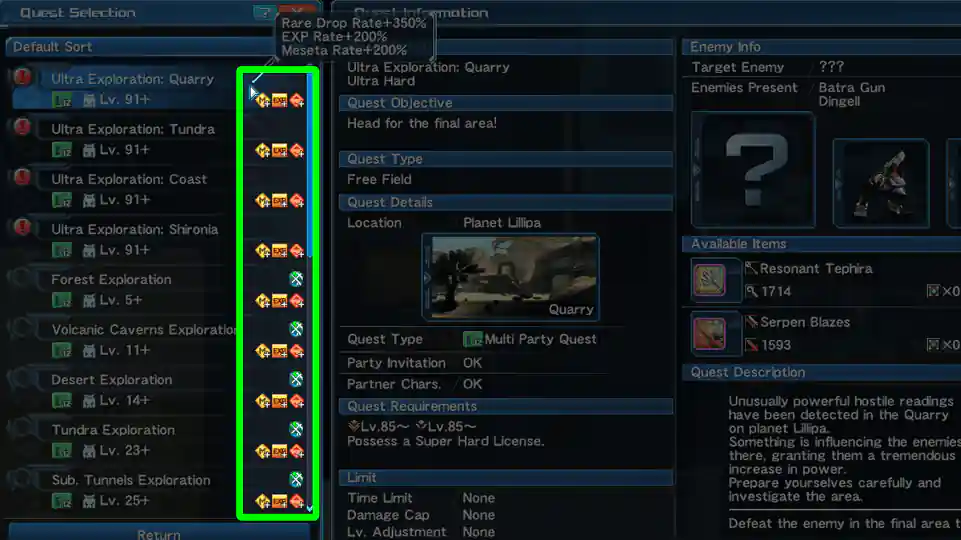 PSO2 Days, all quest boost
